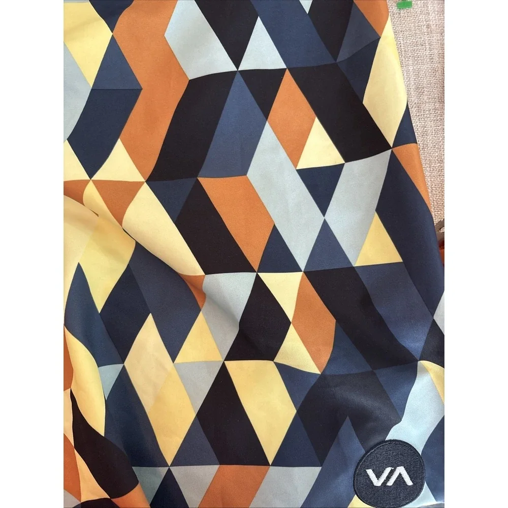 RVCA ANP PM Tenore Designed Board Shorts Mens 34 Geometric‎ Surf Swim Trunks